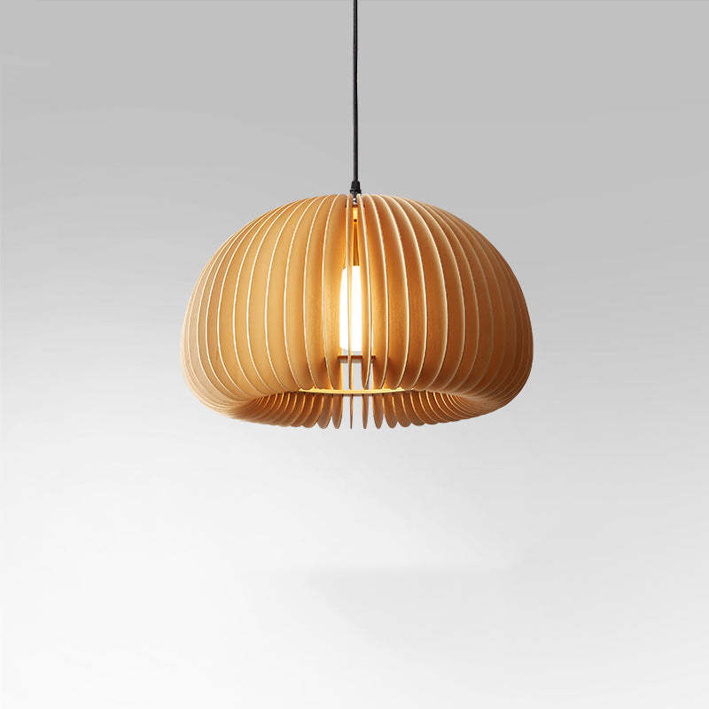 Muto Sencillo Semicircular Madera Lámpara Colgante Dormitorio