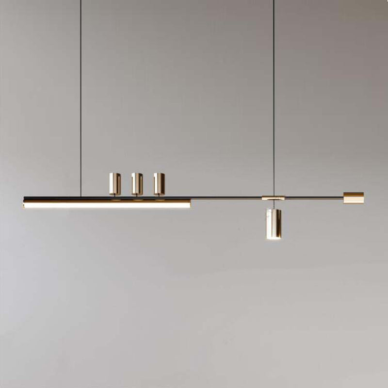Arisha Minimalista Simple Lineal Metal Lámpara Colgante Negro/Oro