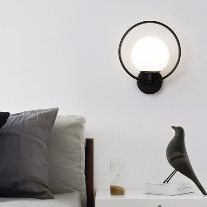 Valentina Moderno LED Apliques Negro/Oro Vidrio Dormitorio/Pasillo