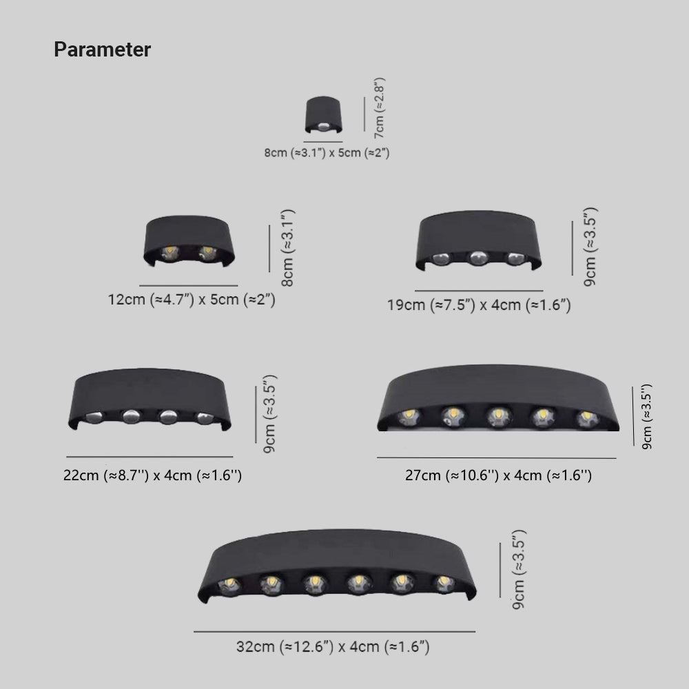 Ray Moderno Rectangular Metal/Acrílico Aplique de Pared Exterior