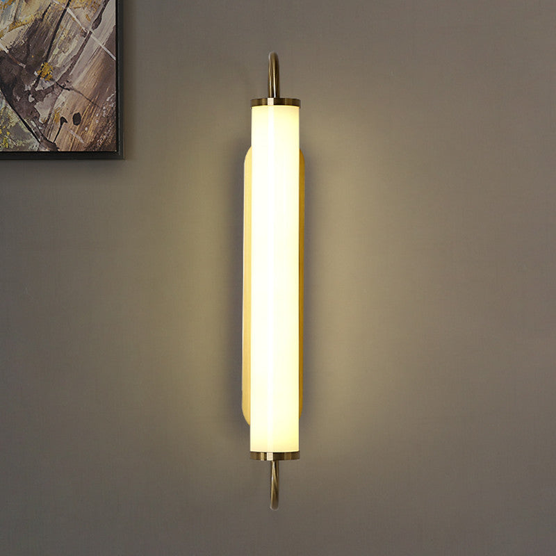 Modern Minimalista Cilíndrico Metal/Vidrio LED Aplique de Pared Dorado