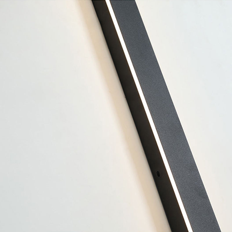Ray Minimalista Lineal Metal Acrílico Aplique de Pared Exterior Negro