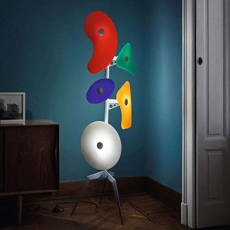 Morandi Modern Geométrico Metal LED Lámpara de Pie Blanca