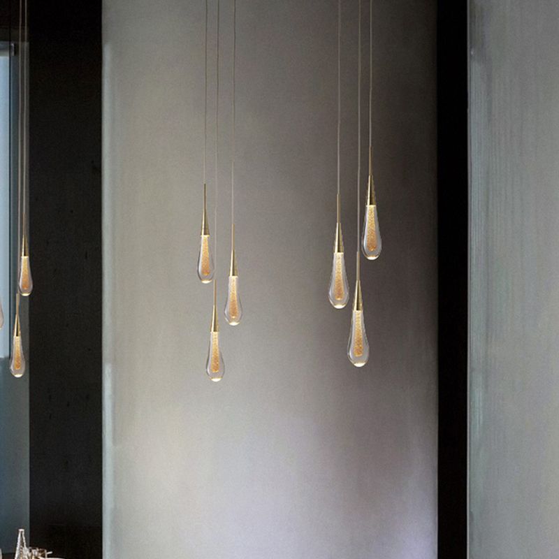 Valentina Lágrima Oro Lámpara Colgante Cristal Metal Dormitorio
