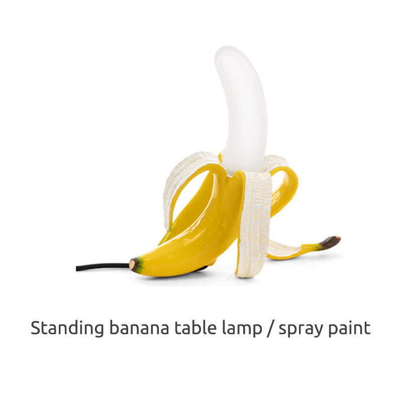 Arisha Diseña Moderna Plátano Lámpara de Mesa Dorada/Amarilla