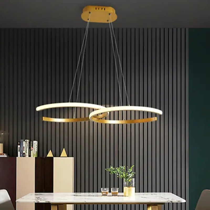 Arisha Moderna Geométrica Metal/Silicona Lámpara Colgante Negra/Ora