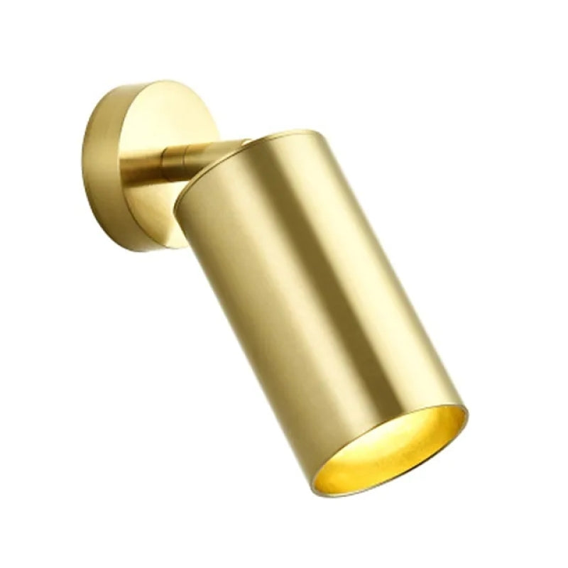 Arisha Moderno Foco Cilíndrico Metal Aplique de Pared Dorado