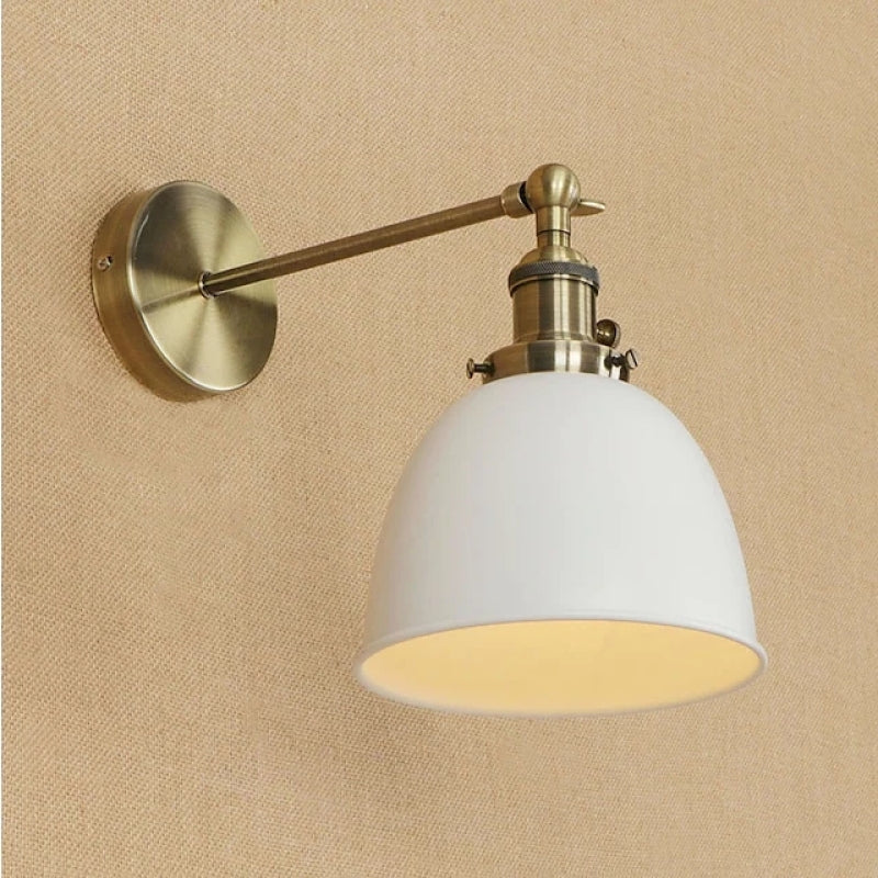 Epoch Vintage Domo Metal LED Aplique de Pared Negro/Blanco/Gris