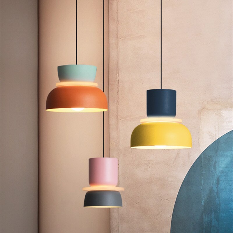 Valentina Moderna Domo LED Metal Lámpara Colgante Multicolor