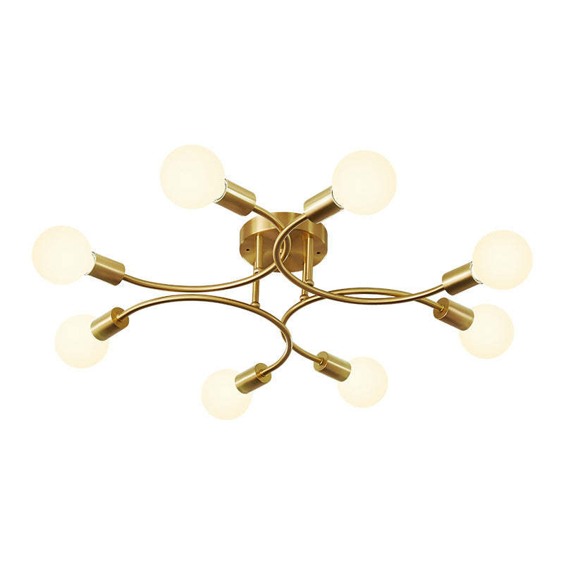 Arisha Moderna Bola Metal/Vidrio LED Lámpara de Techo Oro
