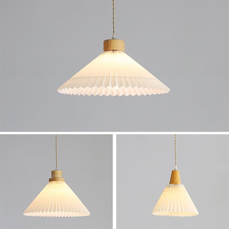 Muto Arte Paraguas Madera/PVC Lámpara Colgante Beige