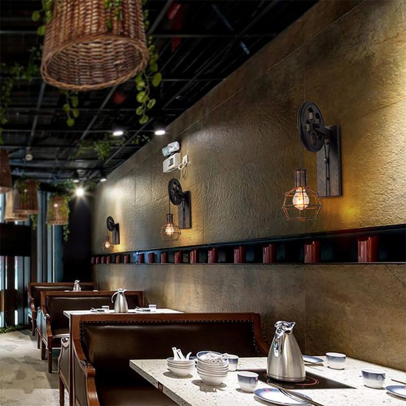 Silva Vintage Industrial LED Aplique de Pared Bronce/Negra