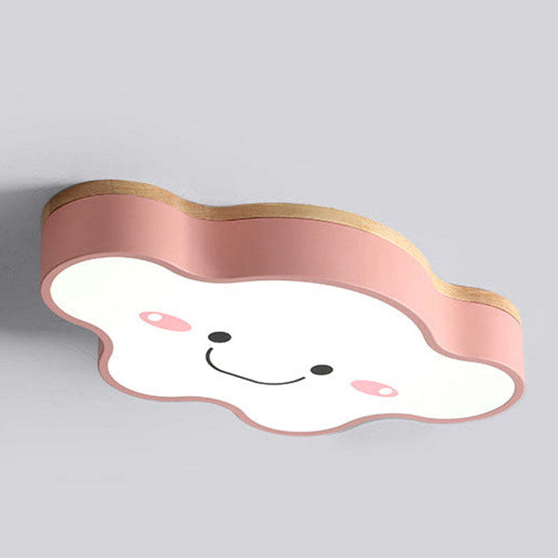 Arisha Decorativa Art Cloud Madera/Acrílico LED Lámpara de Techo Rosa/Verde/Blanca