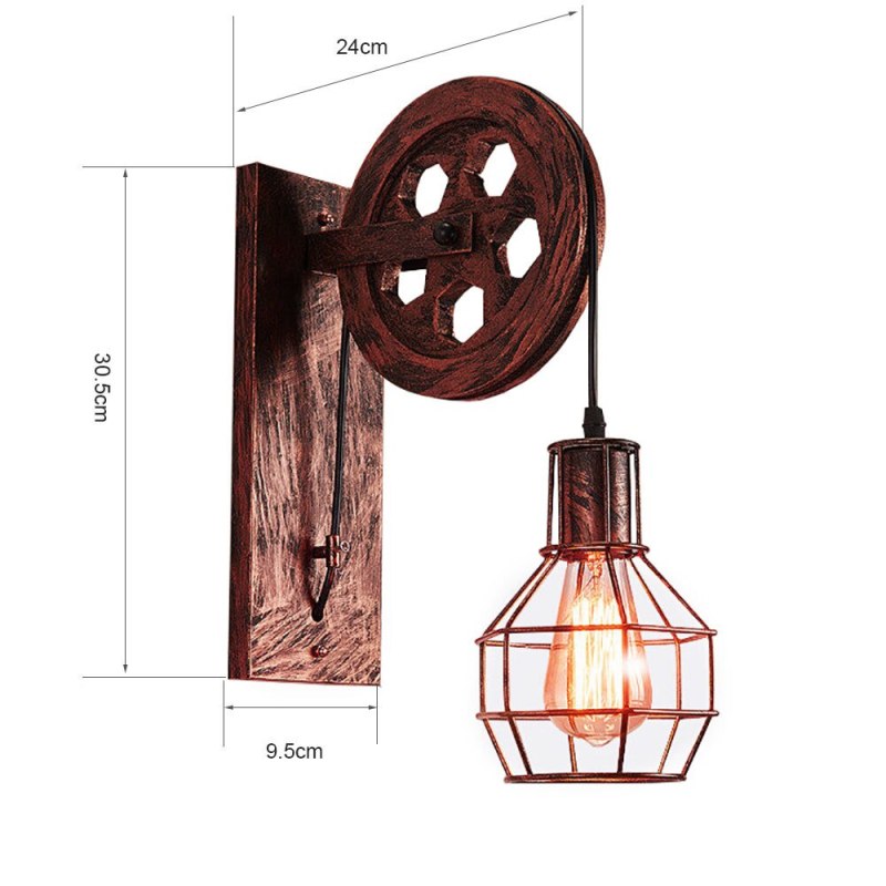 Silva Vintage Industrial LED Aplique de Pared Bronce/Negra