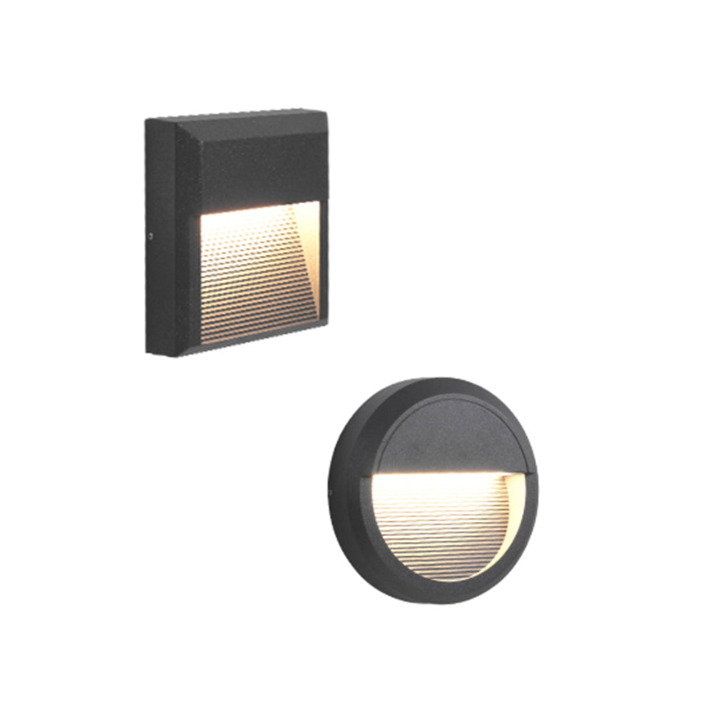 Ray Moderno Redondo Cuadrado Metal Aplique Exterior