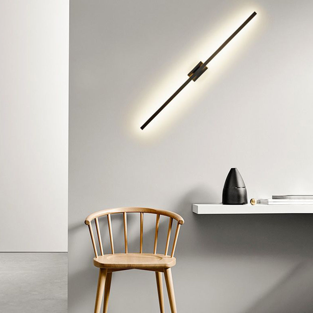 Arisha Moderno Minimalista Lineal Metal Aplique de Pared Negro