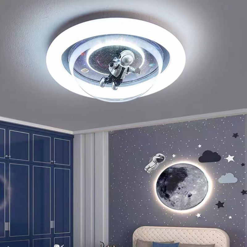 Aria Luz de Techo Colgante Astronauta Moderna Metal/Acrílico Rosa/Azul Dormitorio
