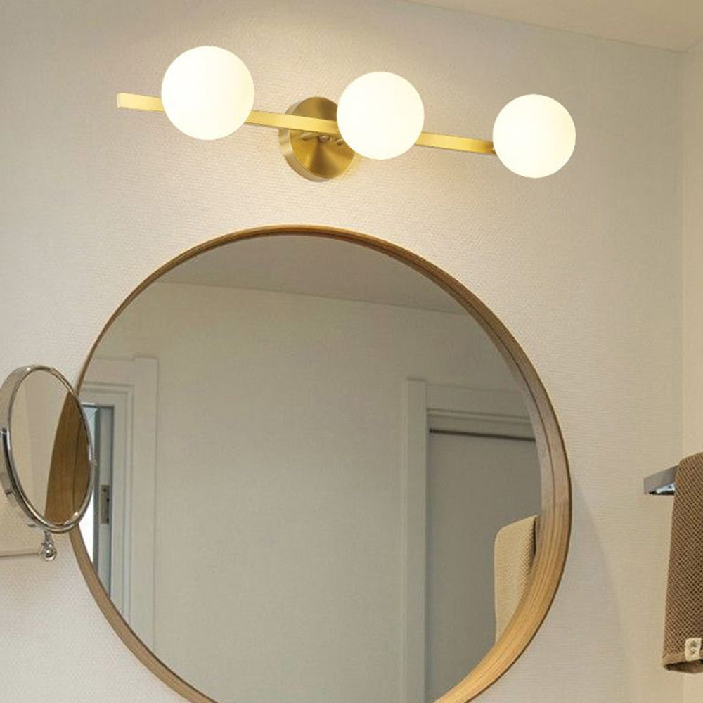 Valentina Natural Redondo Metal/Vidrio LED Aplique de Pared Dorado