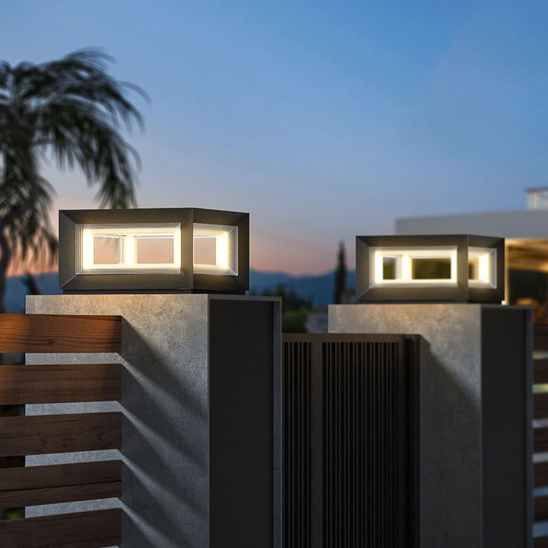 Ray Moderno Lámpara LED Exterior Cubo Metal Patio