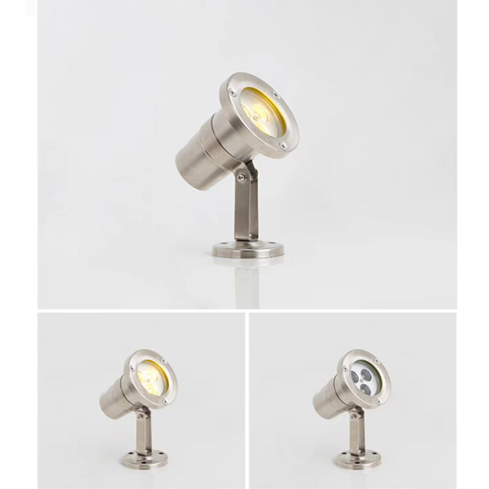 Ray Moderna Foco Metal/Vidrio Lámpara Exterior, Plateado