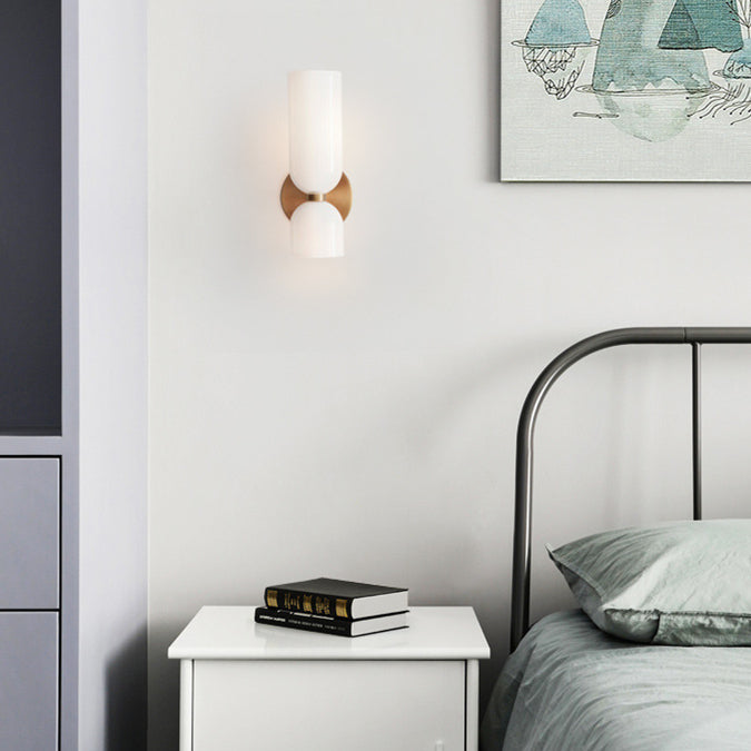 Valentina Lámpara de Pared de Vidrio para Dormitorio Azul/Gris/Blanco