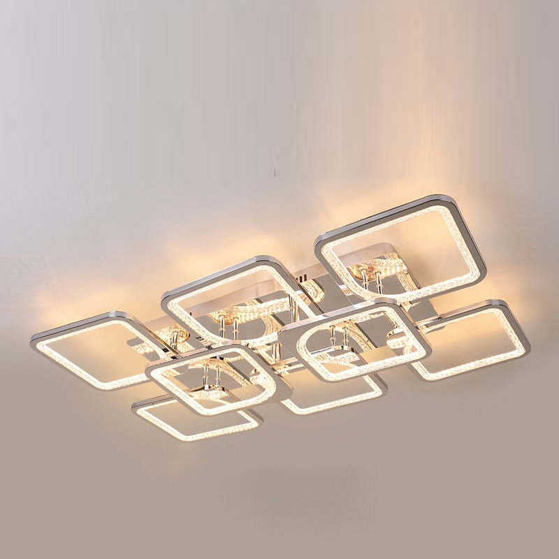 Arisha Moderna Cuadrada Metal LED Lámpara de Techo Blanca