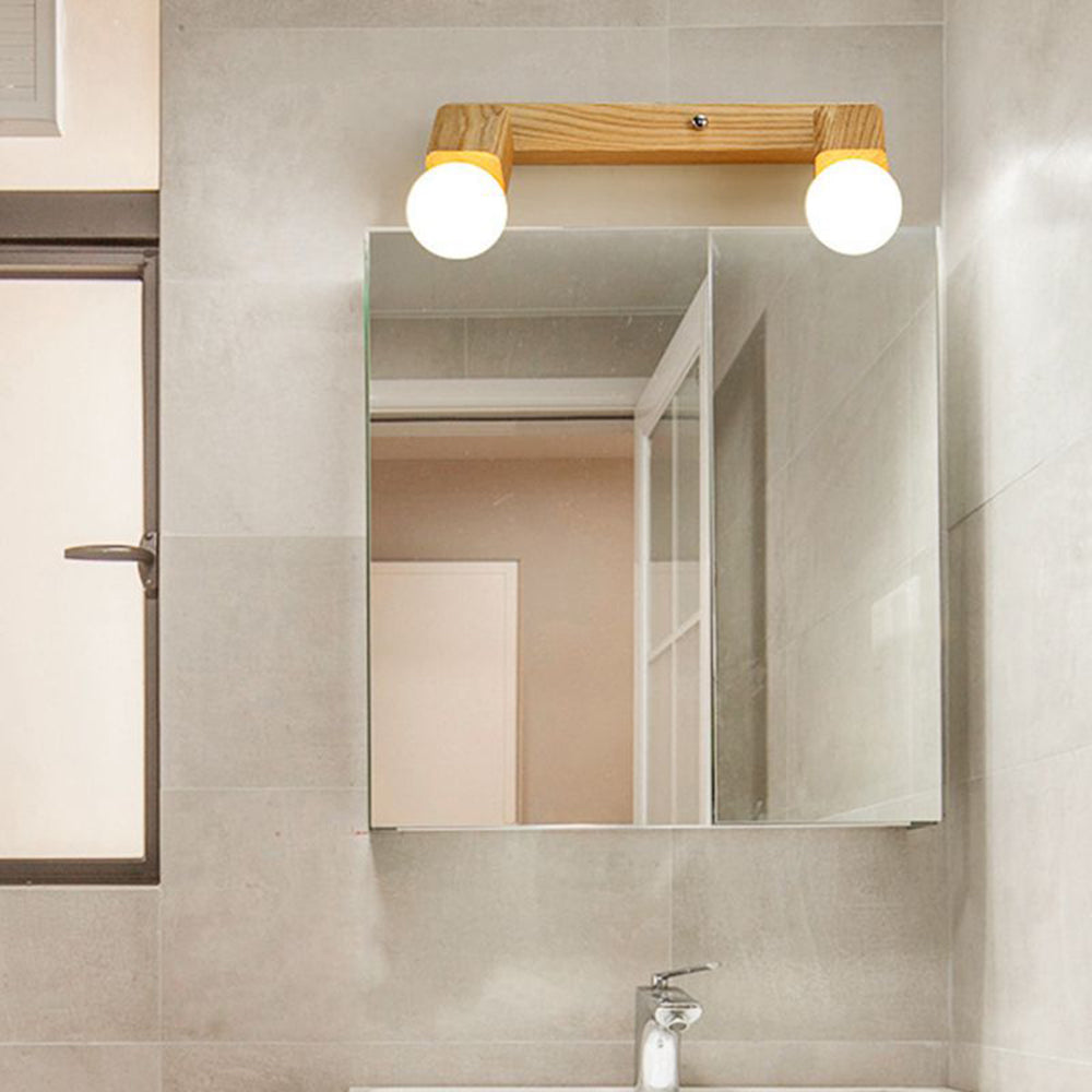 Arisha Natural Cuadrado Metal/Madera LED Aplique de Pared Madera