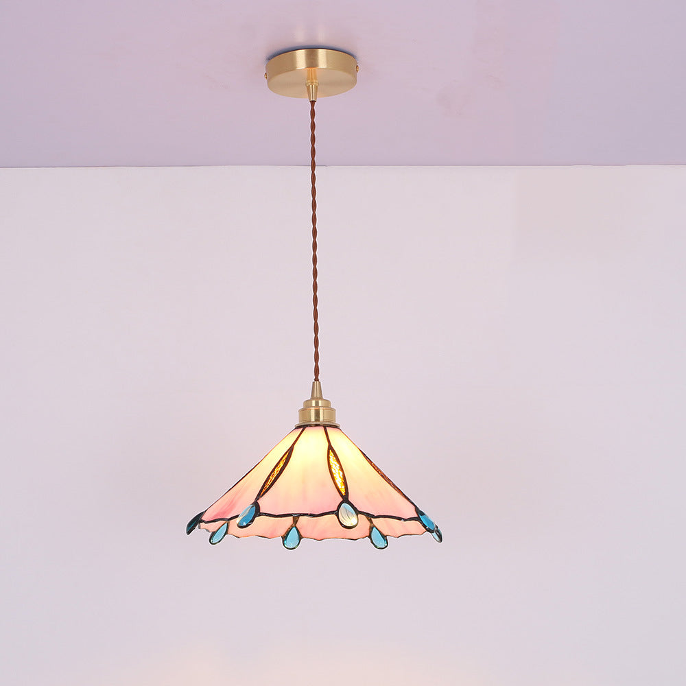 Tiffany Vintage Lámpara Colgante Metal/Vidrio Dormitorio/Salón/Corredor