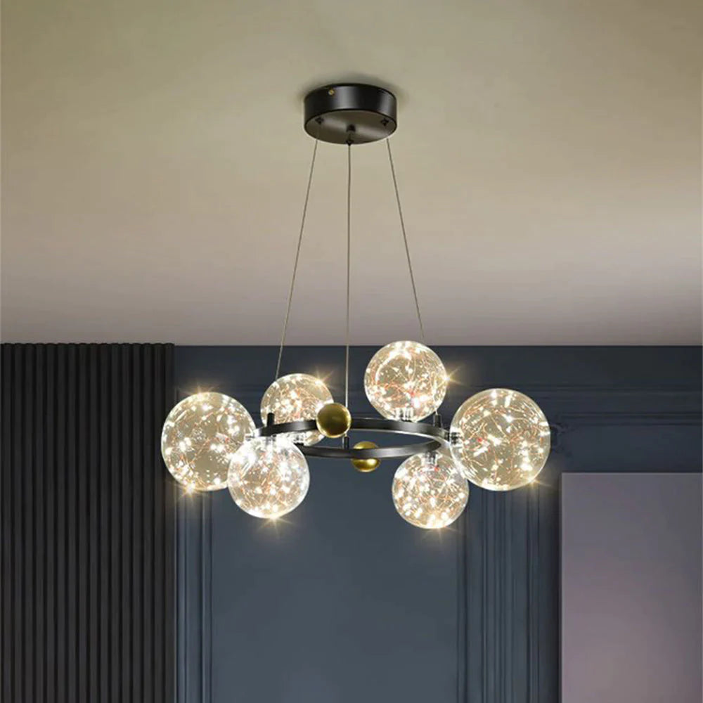 Valentina Círculo Redondo Candelabro/Lámpara Colgante Dorada