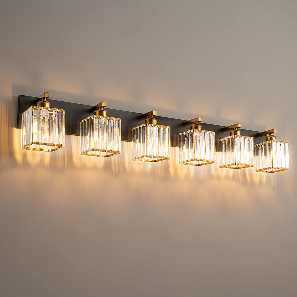 Kristy Vintage LED Metal/Cristal Aplique de Pared Para Espejo Dorado