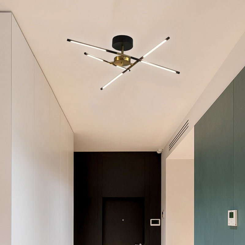 Arisha Moderna Metal Geométrica Lámpara de Techo Negro/Oro Salón