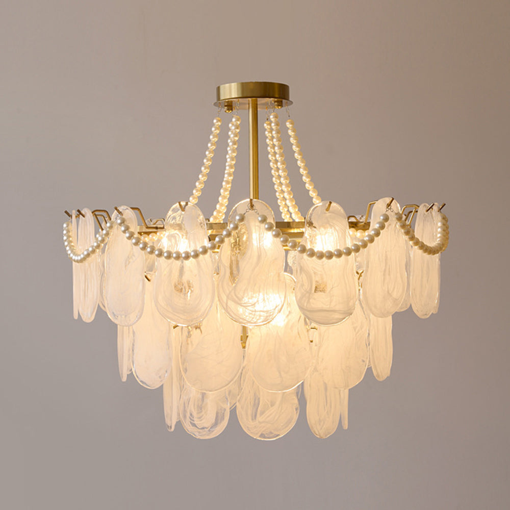 Kristy Antigua Metal/Vidrio Decorativa Lámpara Colgante Blanca