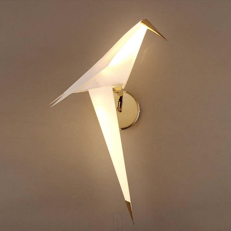 Arisha Art Déco Pájaro Metal/Acrílico LED Aplique de Pared Blanco