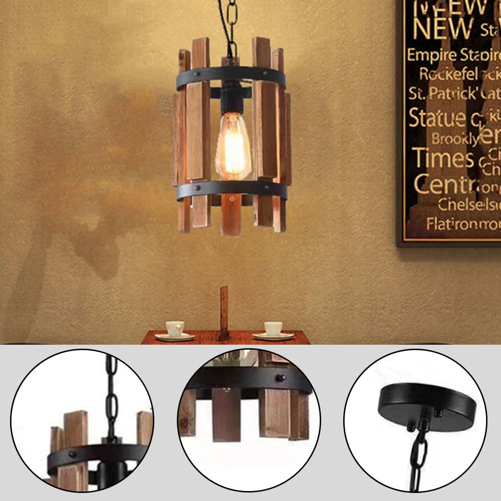 Epoch Retro LED Lámpara colgante Metal/Madera Salón/Dormitorio