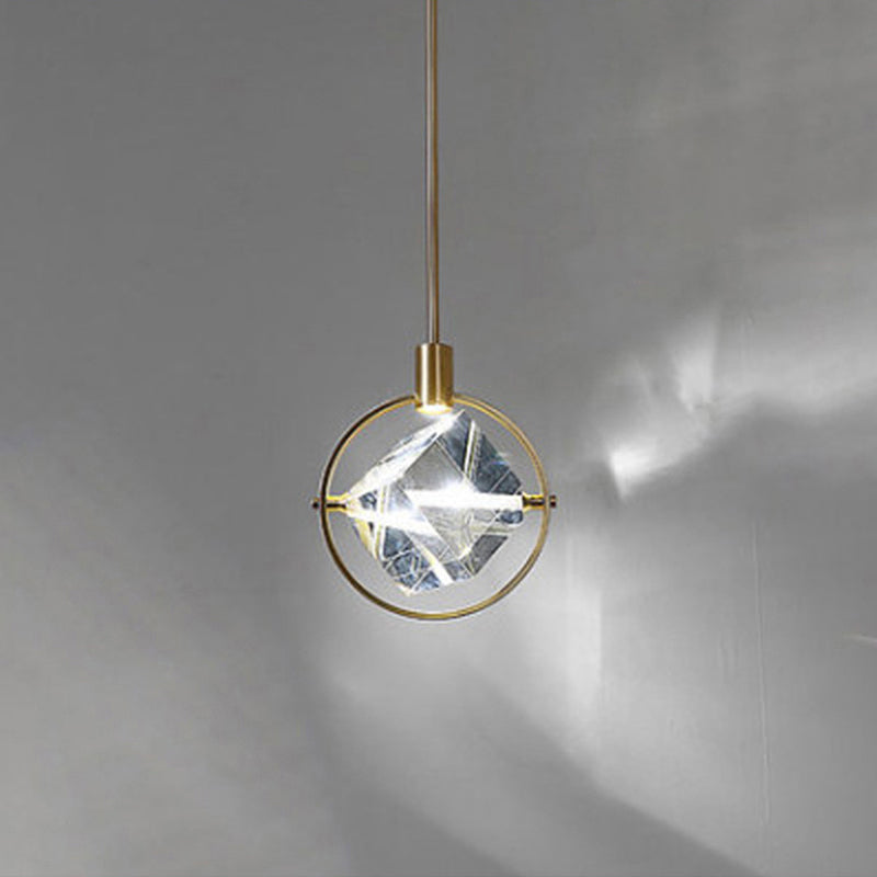 Kristy Moderna Bola/Cuadrada Metal/Cristal Lámpara Colgante Cobre