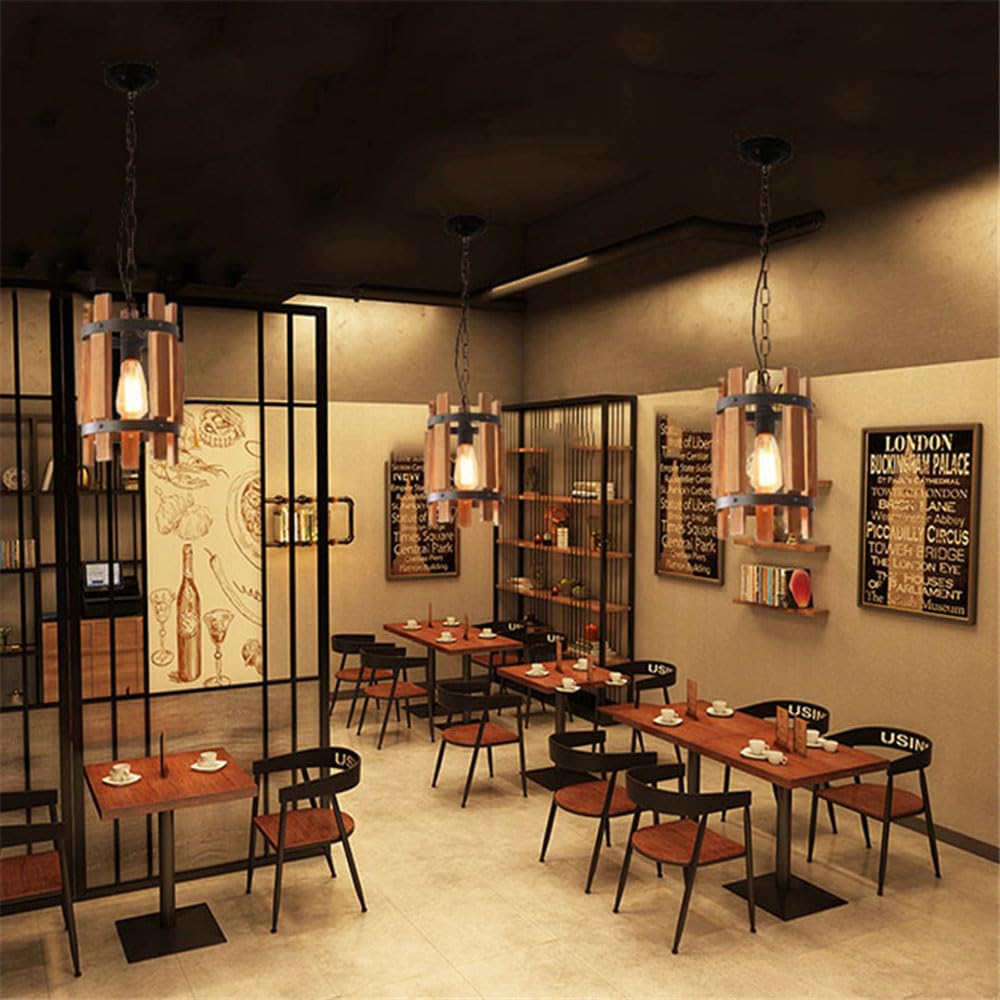 Epoch Retro LED Lámpara colgante Metal/Madera Salón/Dormitorio