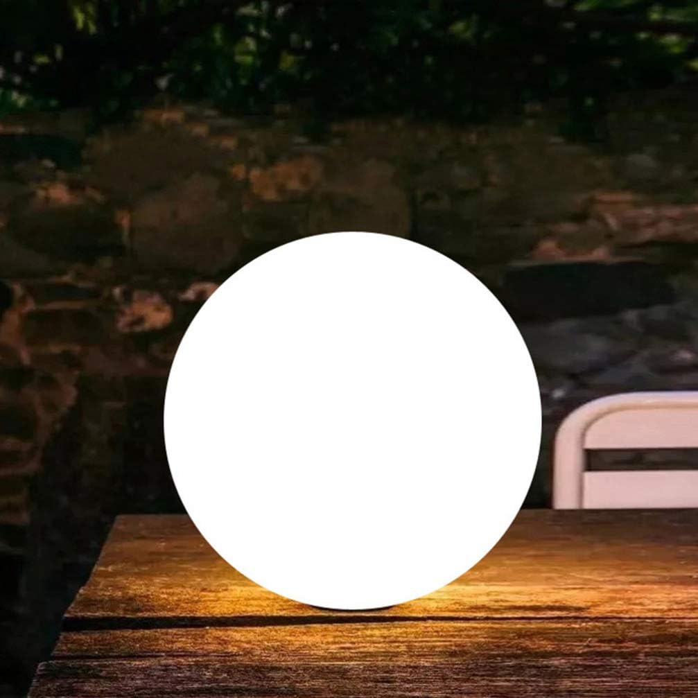 Mira Moderna Esfera Acrílico Luz Exterior Lámpara de Pie Blanca