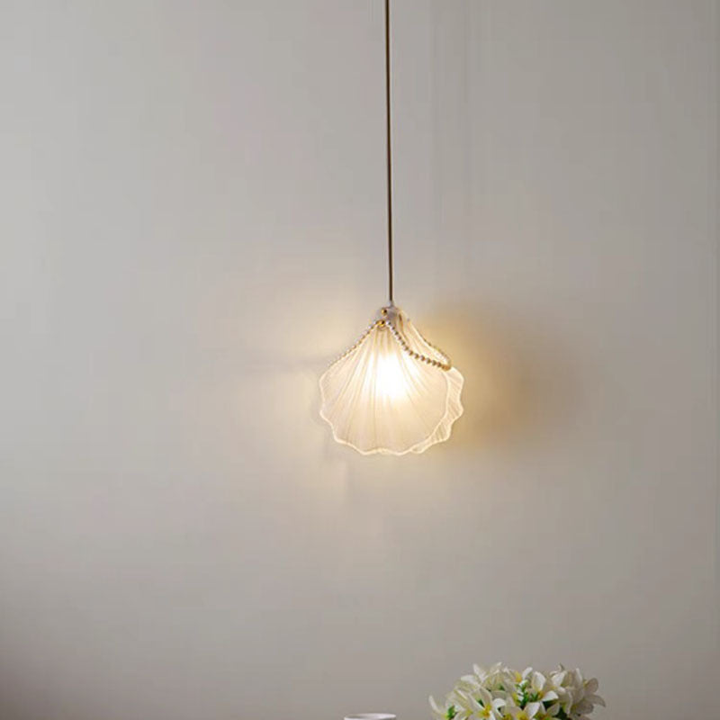 Kristy Lámpara Modernas Simple Colgante Ctistal Concha Comedor Metal