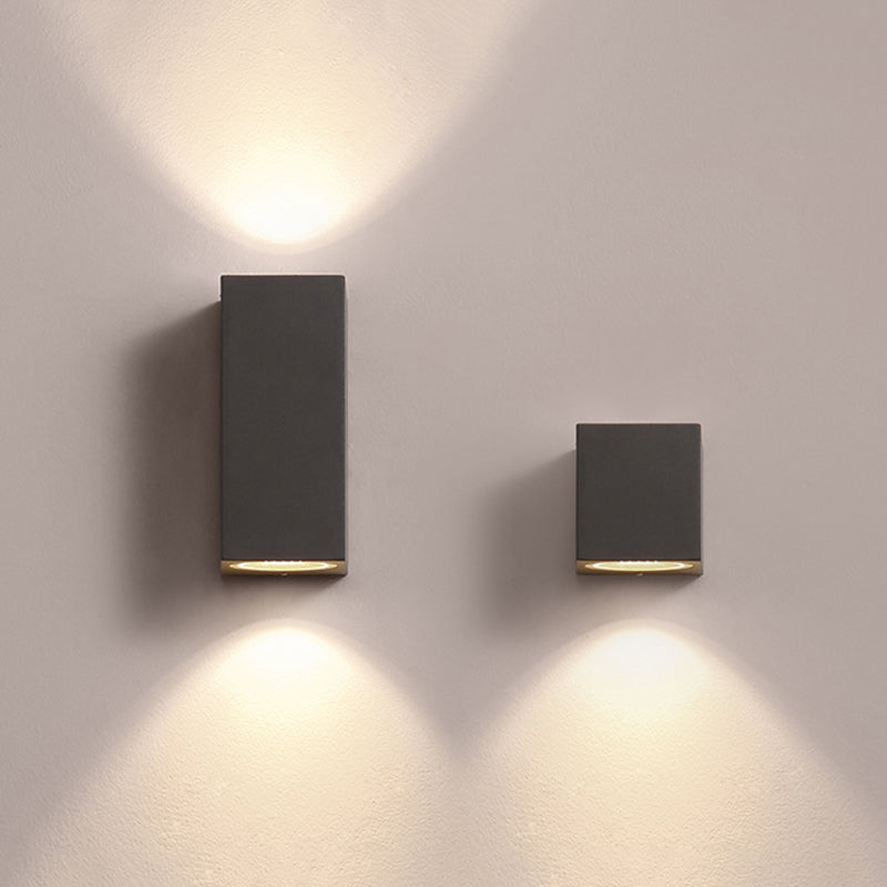 Ray Minimalista Rectangular Metal/Vidrio Aplique de Pared Negro