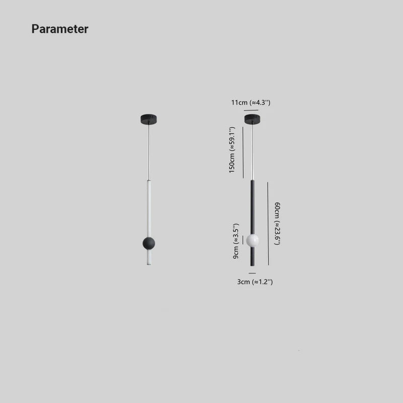 Arisha Minimalista Lineal Lámpara Colgante Negra/Blanca