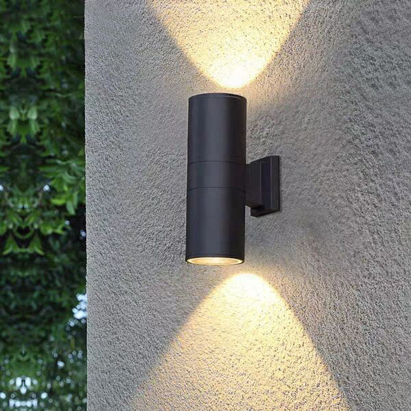 Ray Moderno Doble Foco Metal/Vidrio Aplique de Pared Negro