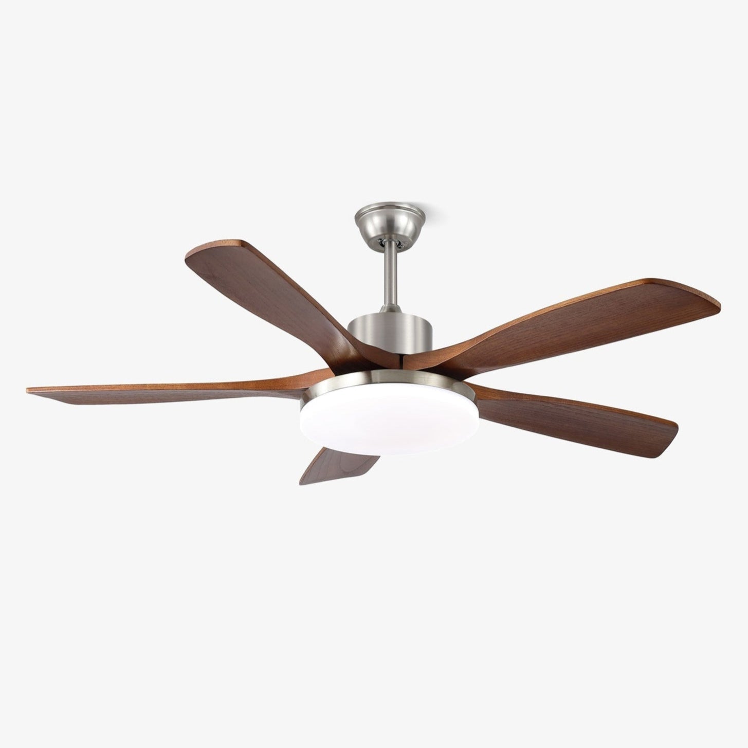Lámpara ventilador de techo Orvian moderna de madera con aspas extendidas