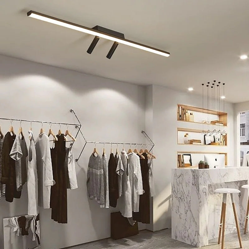 Aim Moderna Lineal Doble Foco Metal Lámpara de Techo Negra