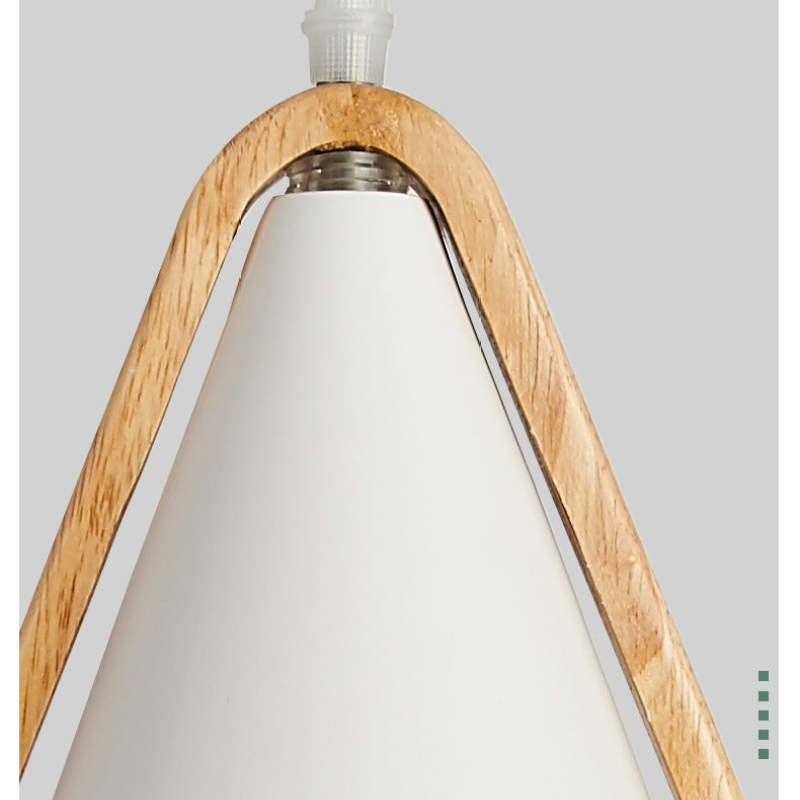 Nordic Moderna Cónico Metal/Madera Lámpara Colgante Blanco/Gris/Verde