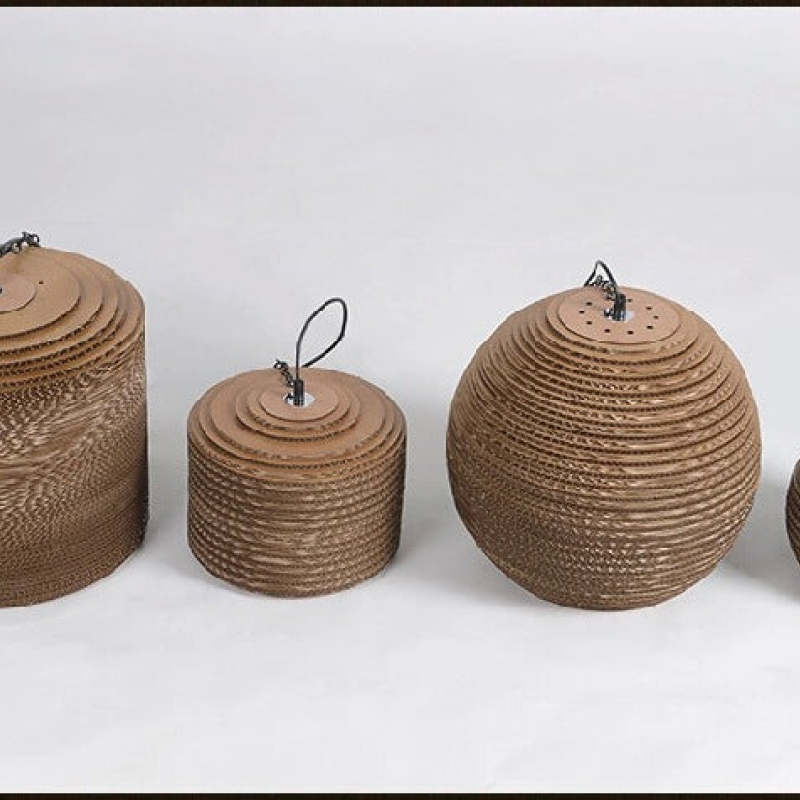 Vintage Natural LED Geométrica Lámpara Colgante Marrón