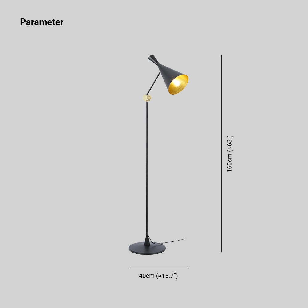 Mira Moderna Simple Lineal Metal Lámpara de Pie Negra