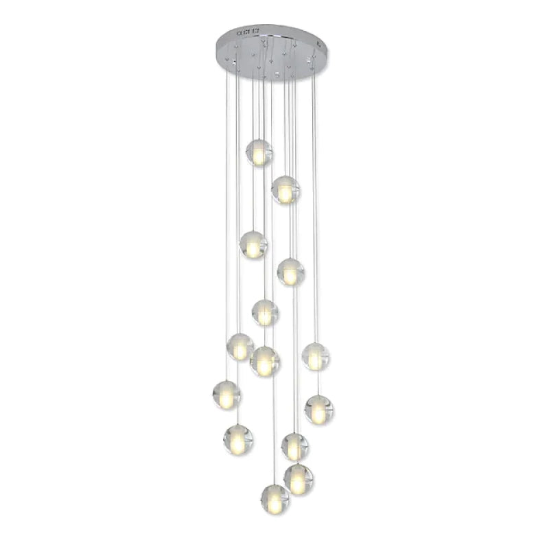 Valentina Moderna Bola Cristal Diseño Lámpara Colgante Plata