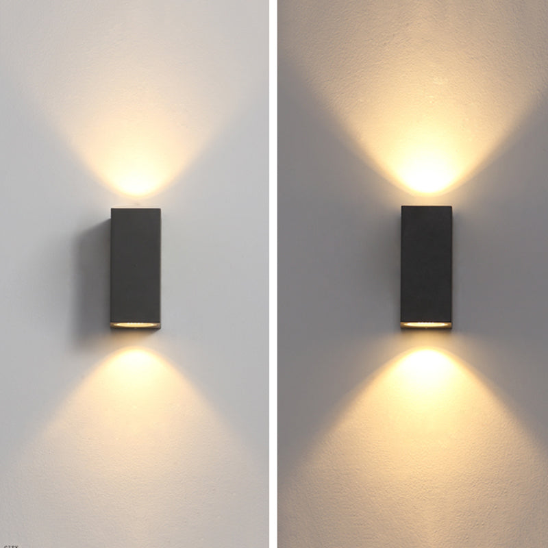 Ray Minimalista Rectangular Metal/Vidrio Aplique de Pared Negro
