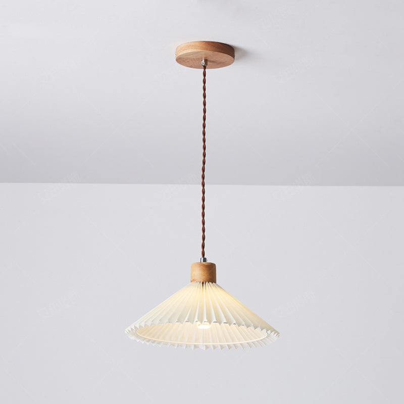 Muto Arte Paraguas Madera/PVC Lámpara Colgante Beige