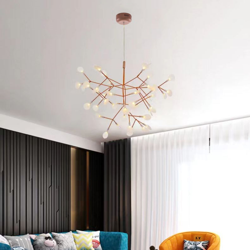 Olivia Lámpara de Araña Única Estilo Sputnik Art Decó Luciérnaga